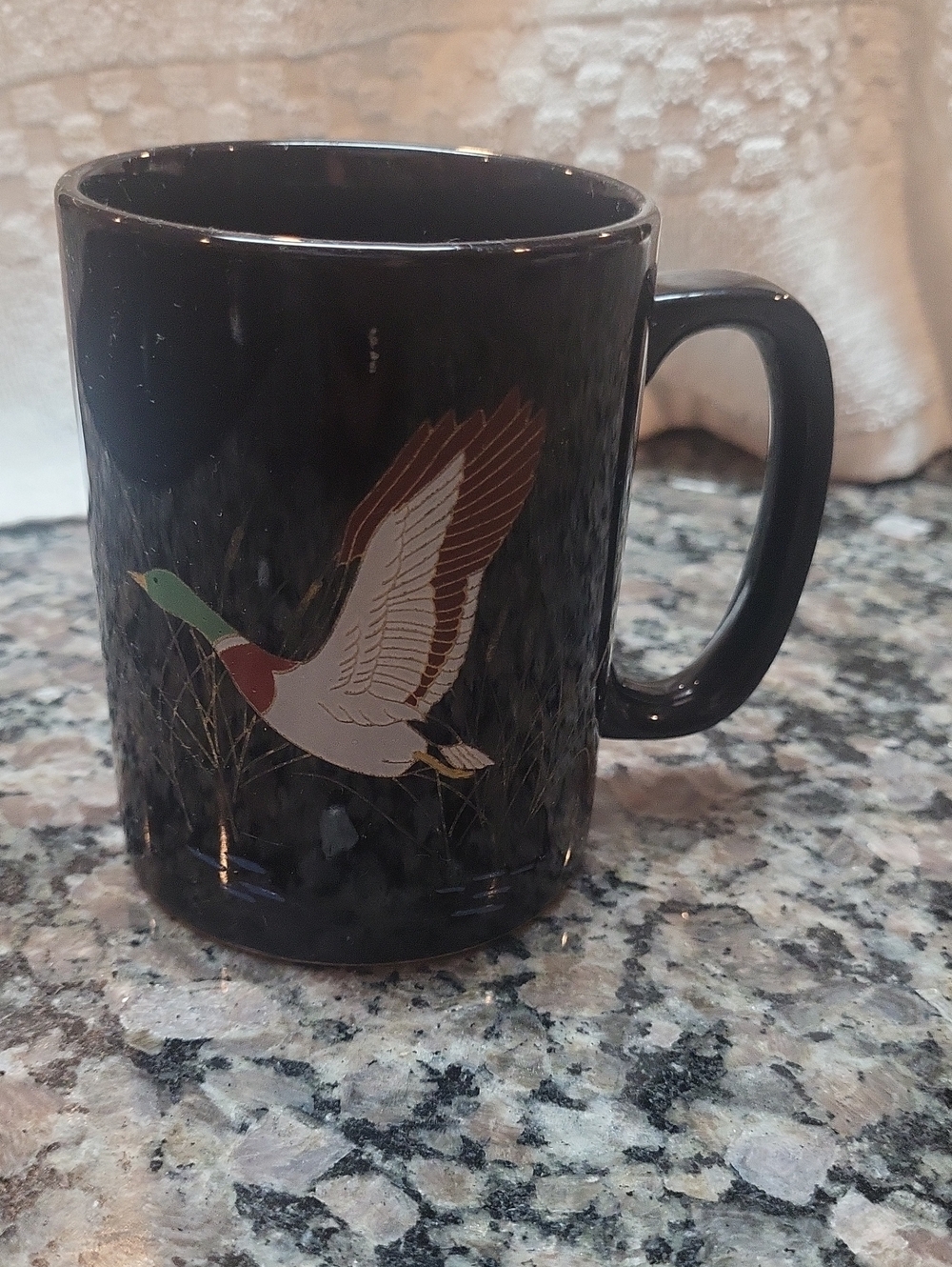 Black mallard Duck Accent Ceramic Mug vintage made in Japan by Otagiri excellen